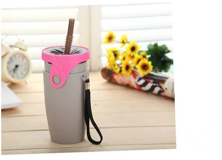 Creative Twister Cup No Lid Sealed Leak-proof Straw Cup Sports Handy Cup