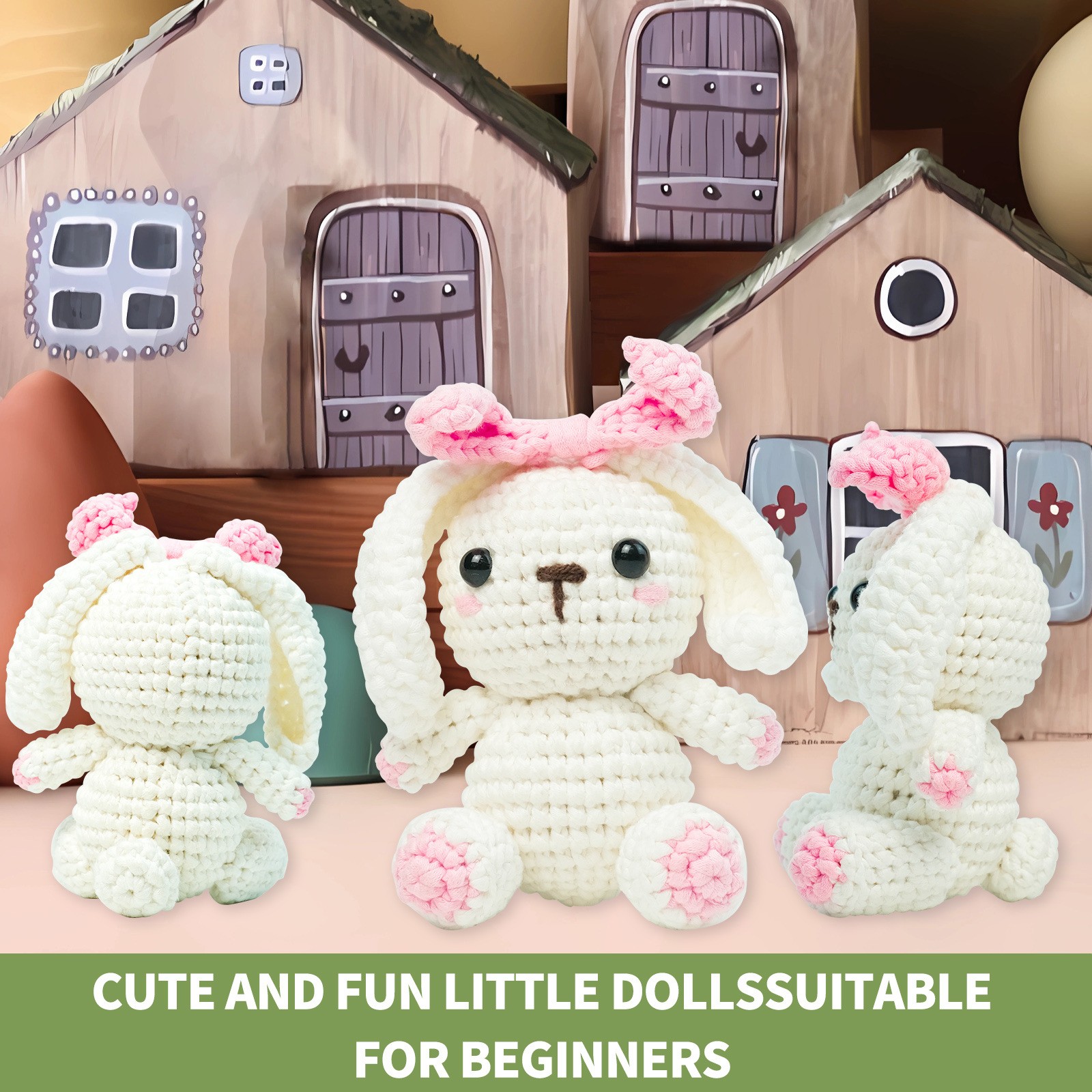 Lop Eared Rabbit Wool DIY Suit Simple Crochet Doll