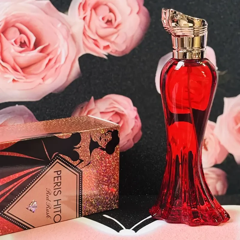 Just Me Women's Eau de Parfum - Floral & Fruity Scent, 1.7 FL.OZ Luxury Red Perfume with Gemstone-Accented Bottle, Mother's Day Gift & Date Night Essential, Sophisticated Design, Elegant Packaging, Gemstone Bottle Accent, Sparkling Design Elements, Specia