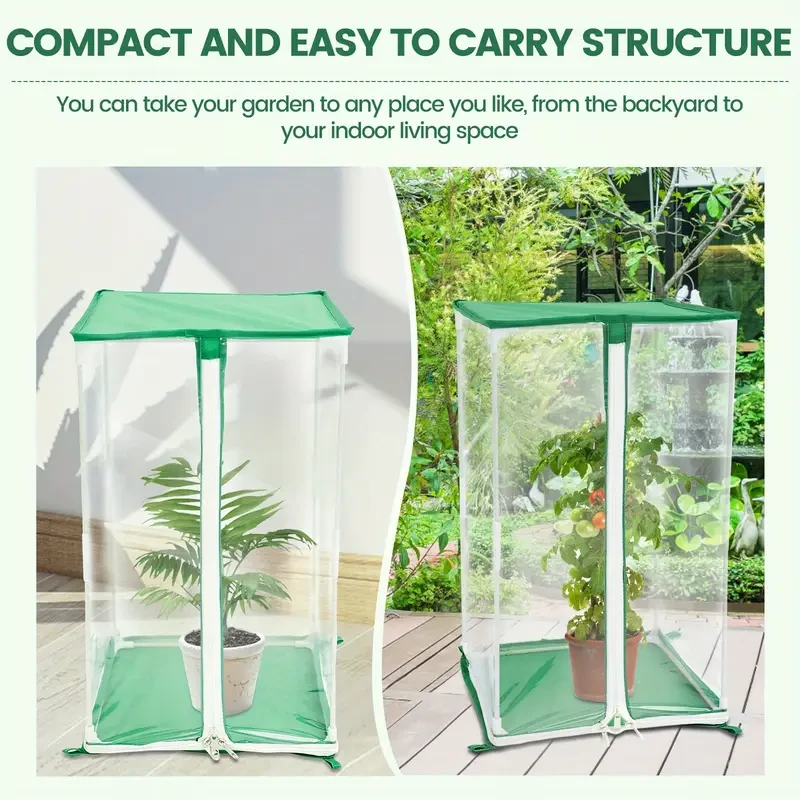 Portable Mini Greenhouse - Clear PVC Square Design