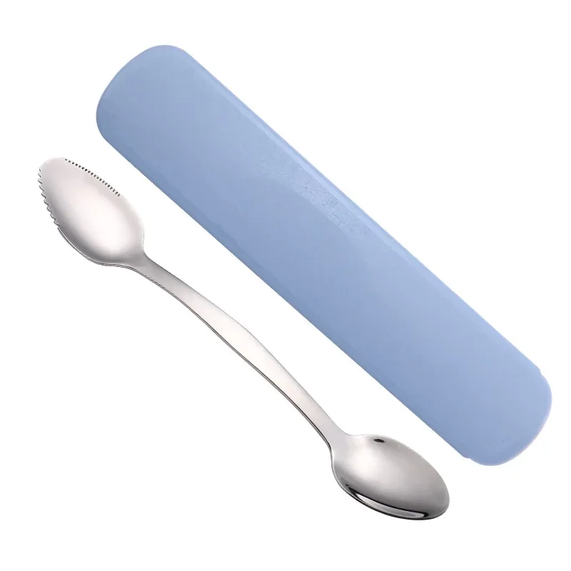 Stainless Steel Mud Scraper Fruit Grapefruit Spoon Ice Chamber