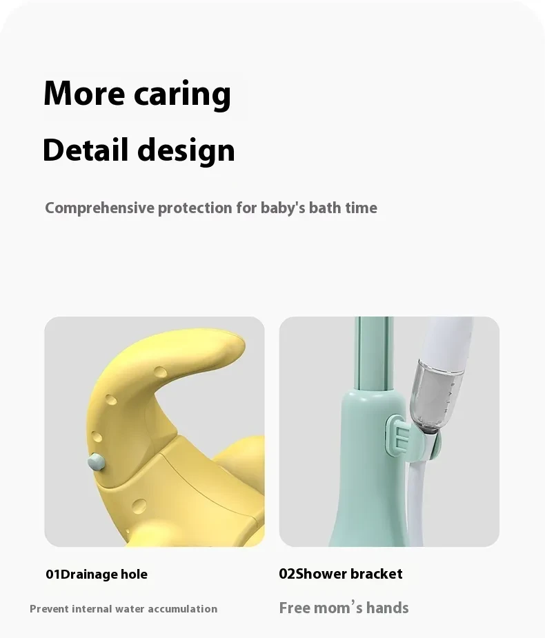 Baby Standing Red Mouth Duck Bath Table Hands-free Shower Non-slip Spine Protection Adjustable