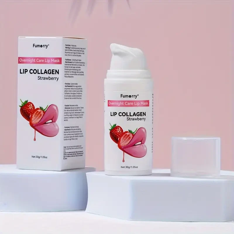 Fumorry'S Overnight Care Lip Mask - Large, Collagen-Infused Gel for Nourished & Plump Lips, Hydrates & Protects, Prevents Dark Spots, with Strawberry Extract, Women'S Lip Treatment