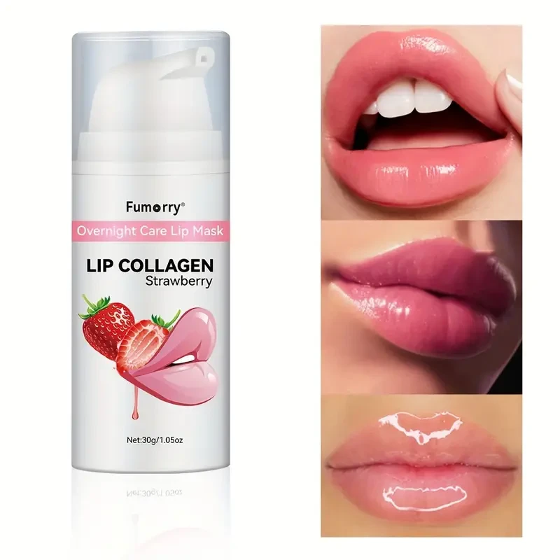 Fumorry'S Overnight Care Lip Mask - Large, Collagen-Infused Gel for Nourished & Plump Lips, Hydrates & Protects, Prevents Dark Spots, with Strawberry Extract, Women'S Lip Treatment