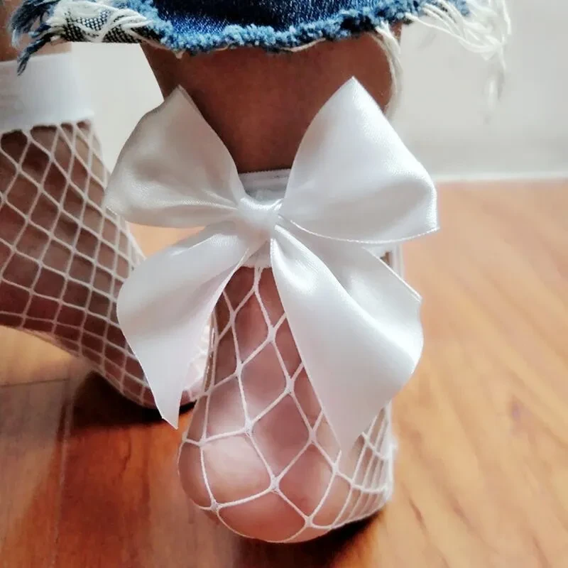 Fishnet Socks With Bow