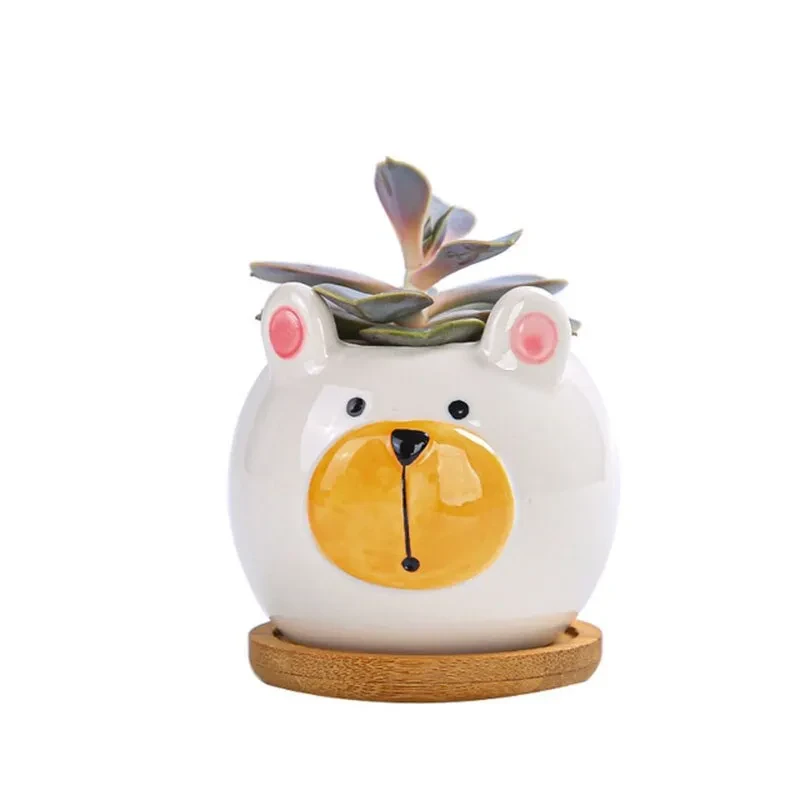 Cartoon animal succulent flower pot