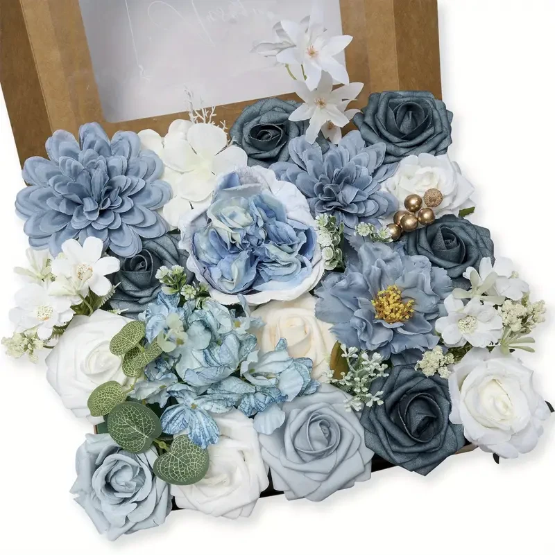 Blue Silk Flowers