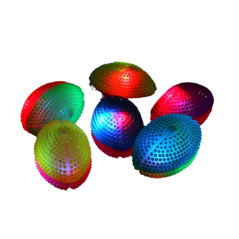 Luminous LED Light Rugby Children Color Glowing Bounce Ball