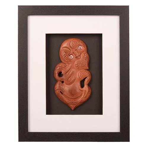 Shadow Box Framed Wooden Tiki