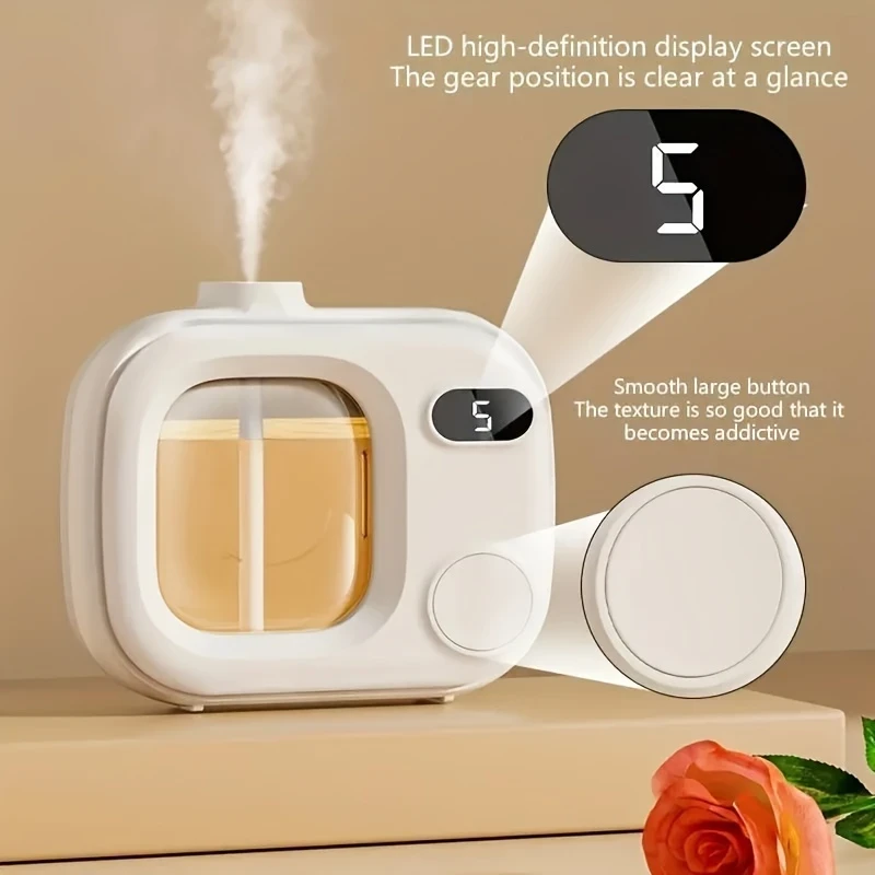 Intelligent Aromatherapy Diffuser with Rechargeable Battery 5-Level Timer, Air Purification for Office & Bedroom