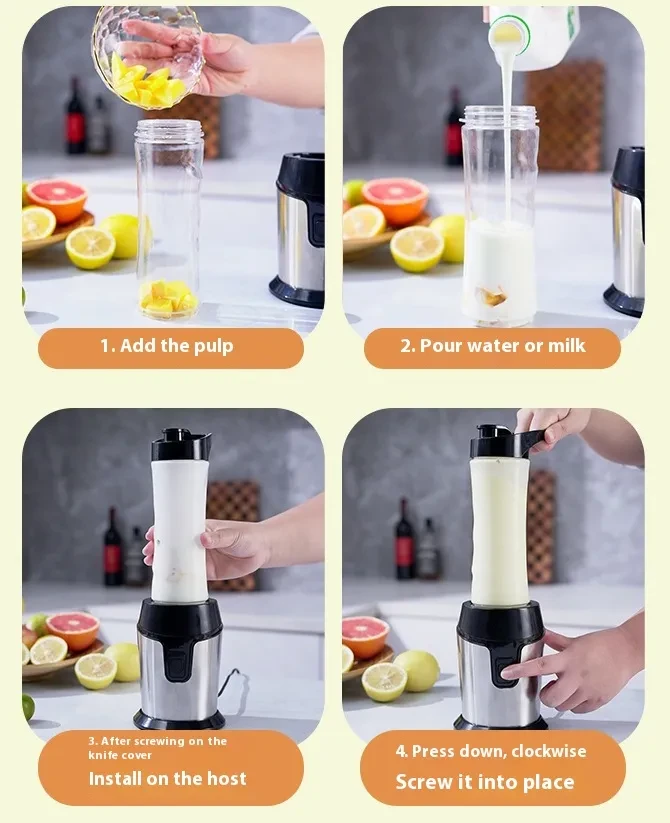 Portable Juicer Cooking Machine 600 Ml Complementary Food Cooking Grinding Travel Cup