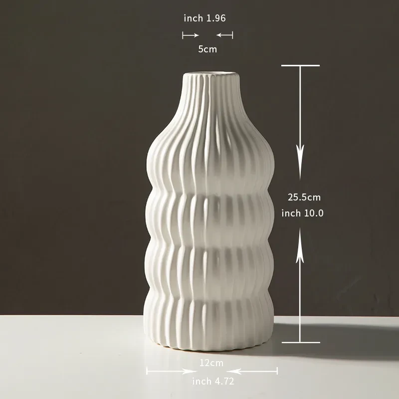 White Ceramic Vase with Lid.