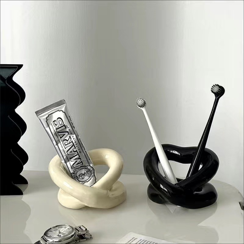 Black Ceramic Toothbrush Holder