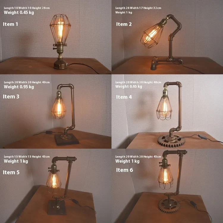 Creative Industrial Style Retro Wire Lampshade Table Lamp