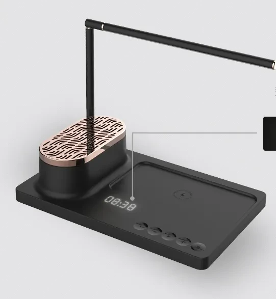 Bluetooth Speaker Desk Lamp Creative LED Square Jane Eyre Smart Home Wireless Mobile Phone Charging Audio Eye Protection Desk Lamp