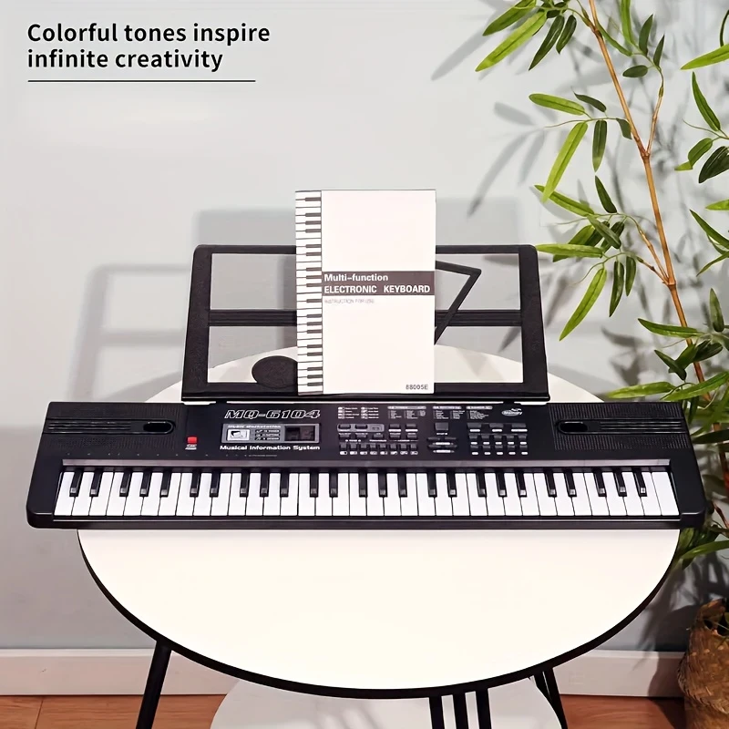 61-Key Electronic Piano for Kids with Microphone, USB Cable & Stand