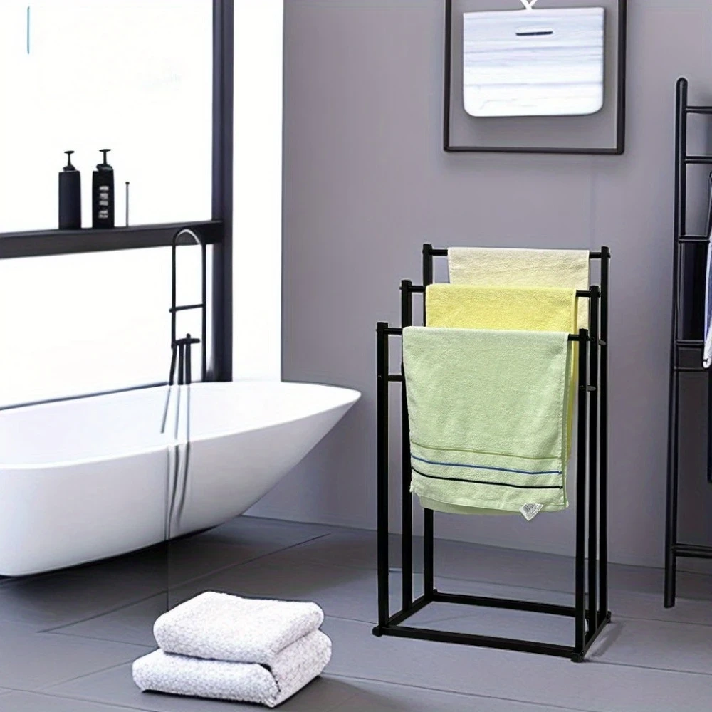 Freestanding Metal Bathtub Towel Rack