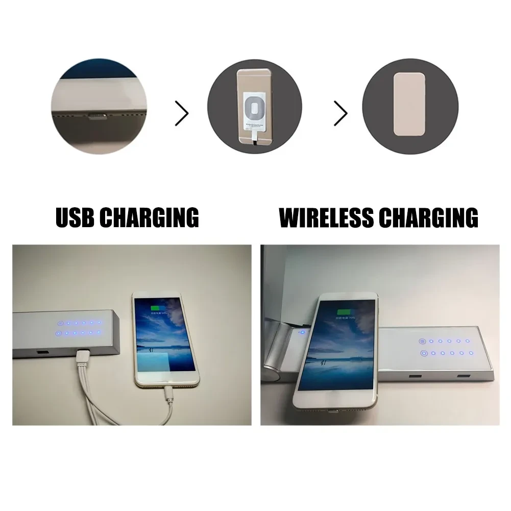 LED Triangle Table Lamp Wireless Charging Led Desk Lamps Rechargeable Table Lamps Smart Home Desk Art Light EU US UK Standard