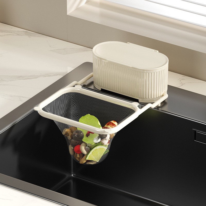 Suction Cup Foldable Kitchen Sink Filter Storage Box