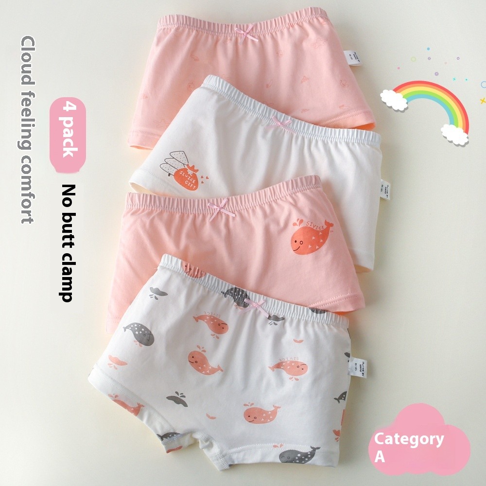 Children's Underwear Women's Pure Cotton Cartoon Boxers