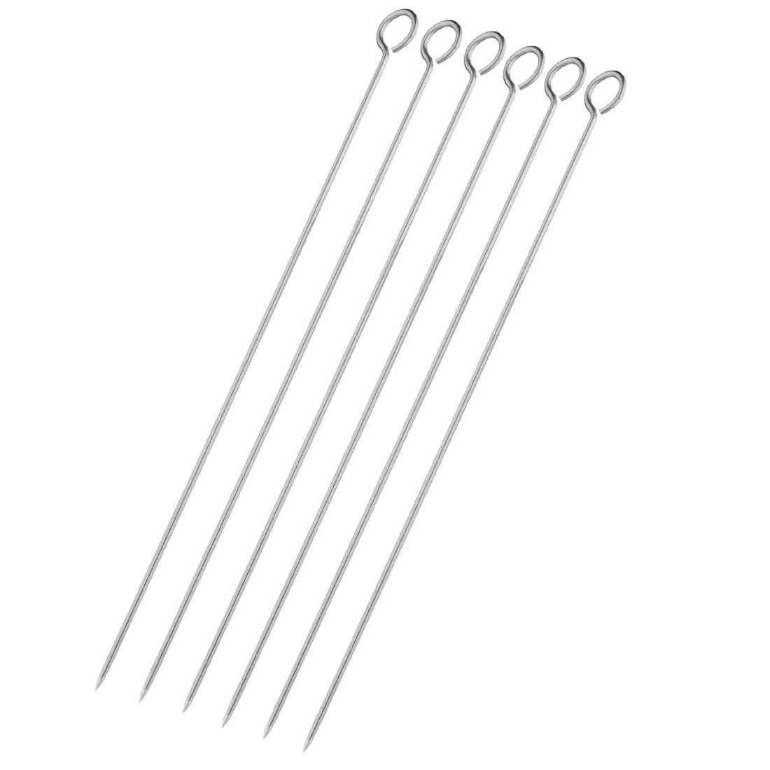 30cm Stainless Steel BBQ Skewers - 6-Piece Set