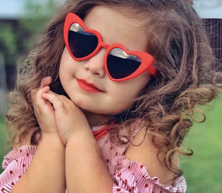 Children's Peach Heart Sunglasses Girls' UV Protection