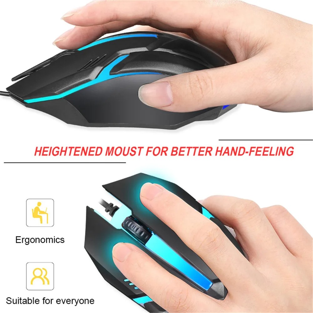 USB Wired Gaming Mouse 5000 DPI  Ergonomic, Silent, and Backlit Professional Gamer Mice