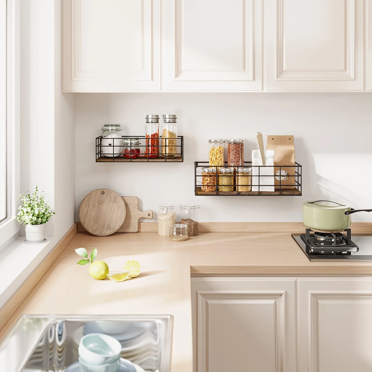 Wall Mounted Storage Rack Set of 4