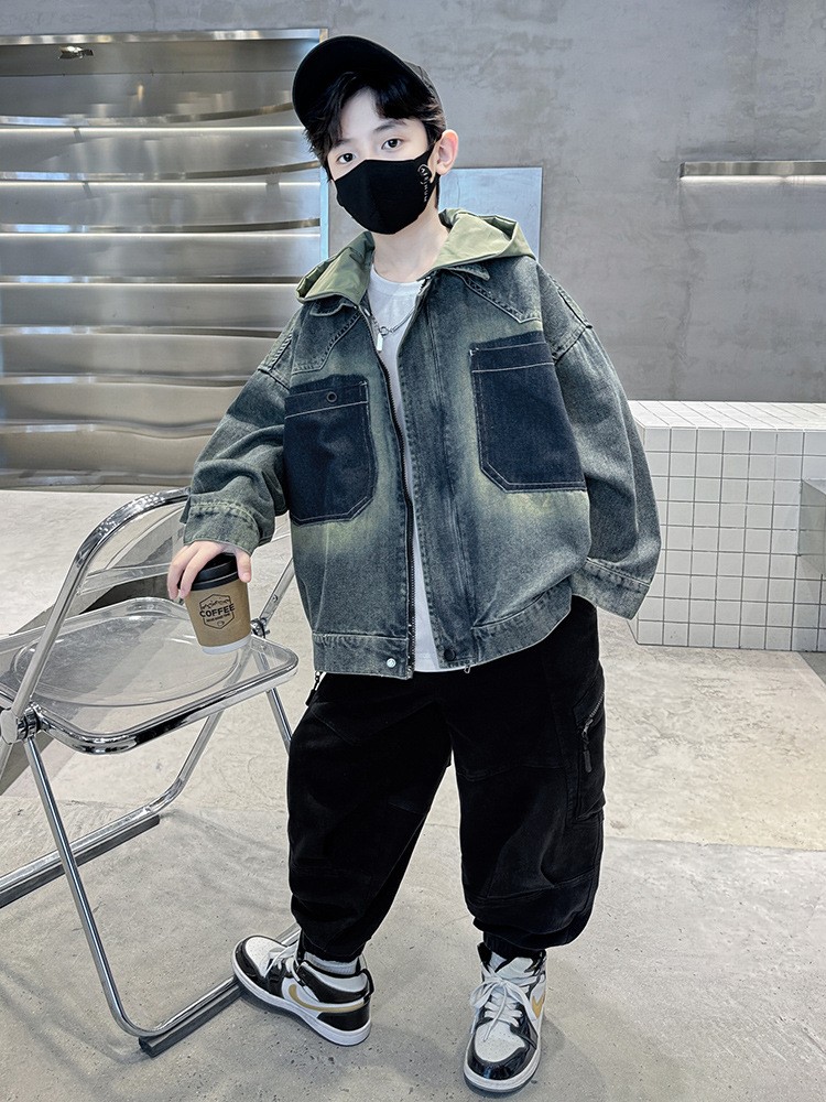 Older Boy Fleece-lined Denim Coat