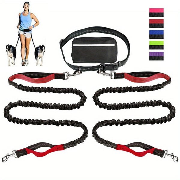 Hands Free Dog Leash with Zipper Pouch
