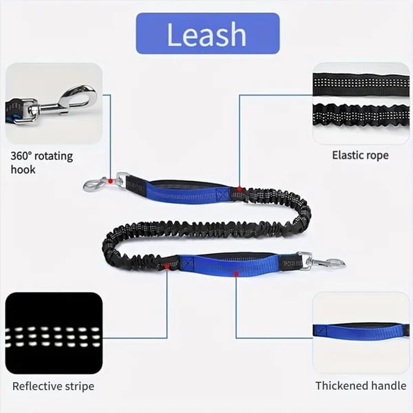 Hands Free Dog Leash with Zipper Pouch