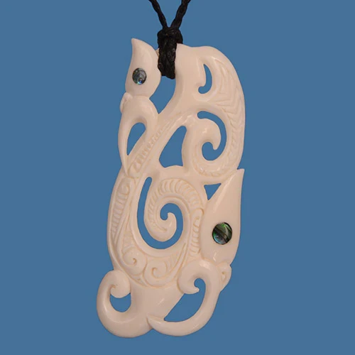 Double Manaia Carved Pendant Necklace