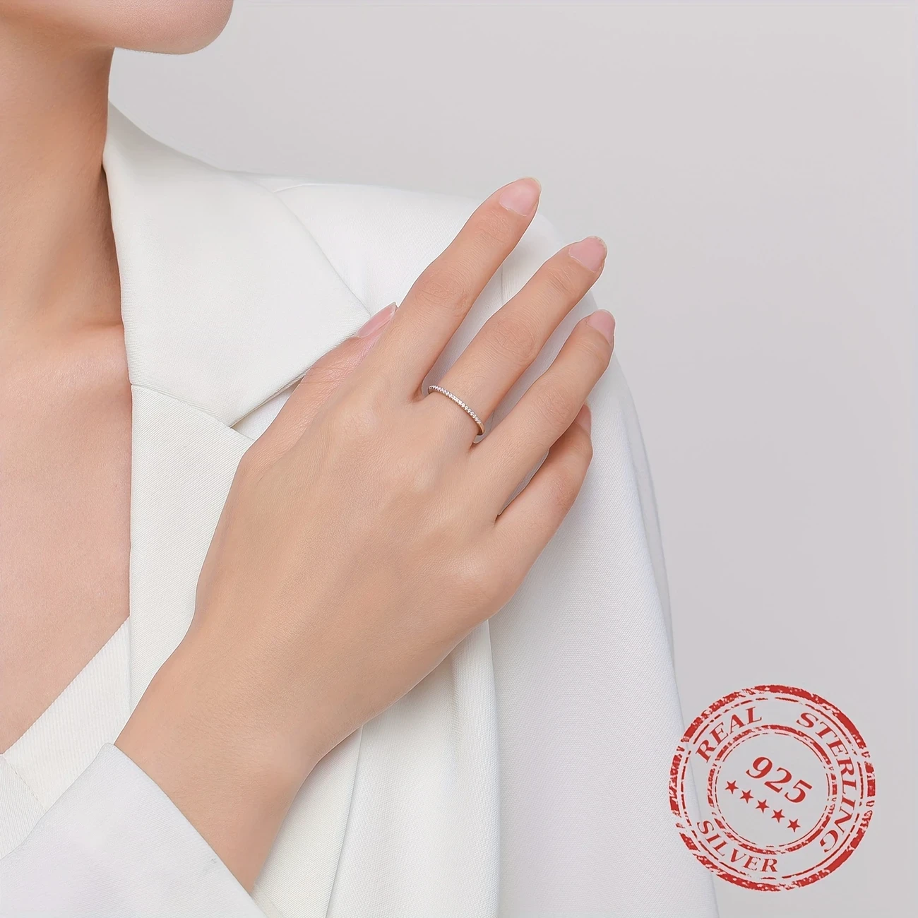 Elegant 925 Sterling Silver Ring with Pink Crystal Design, Rhodium Plated  Perfect Valentine's Day Gift for Women