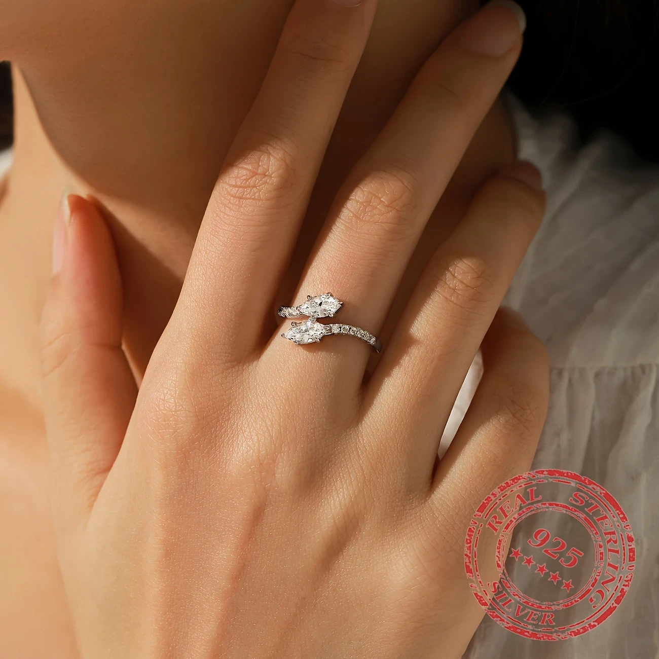 Elegant Vintage Style 925 Sterling Silver Ring with Synthetic Rhombus CZ, Snake Chain Design  Fine Jewelry for Women, Perfect for Mardi Gras Day Celebrations and All Seasons