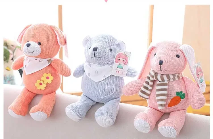 Knitted joint bear plush toy