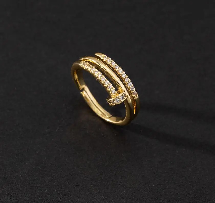 Trend Shine Zircon Nail Rings for Women Girls