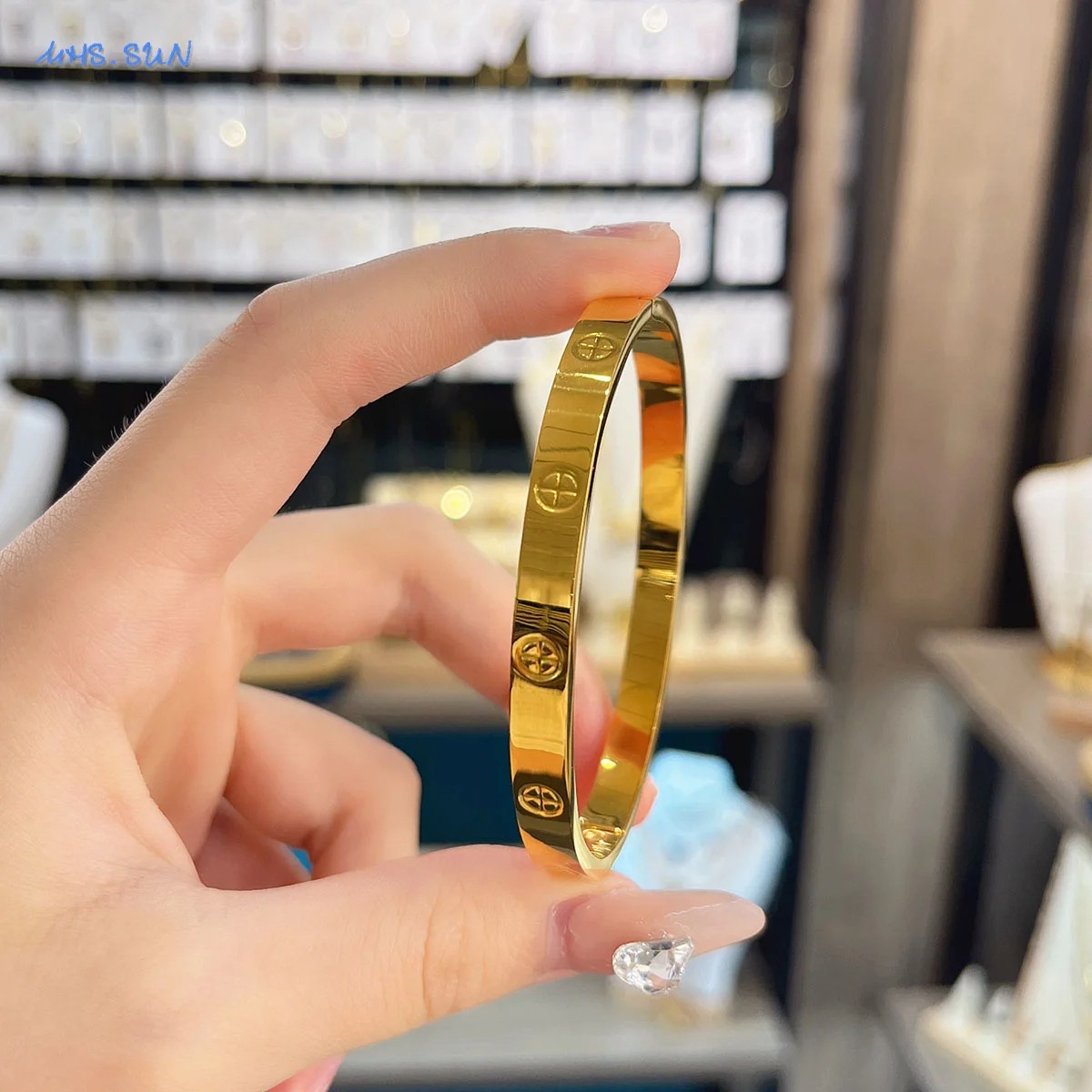 MHS.SUN Simple Cross Stainless Steel Bangle