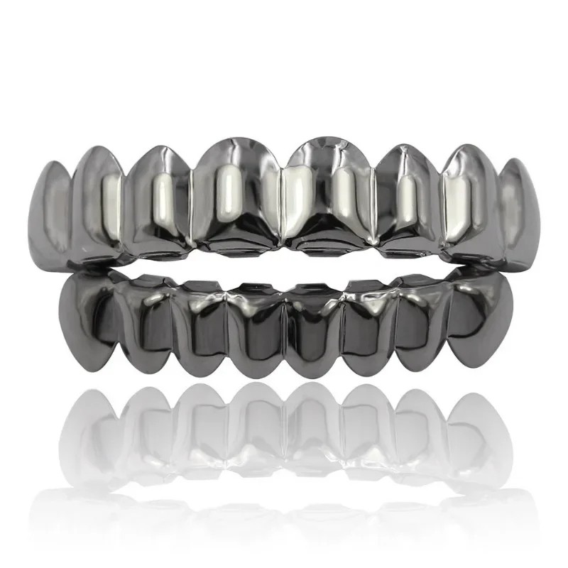Gold Silver Plated HIP HOP Teeth Grillz Top & Bottom Grills Set