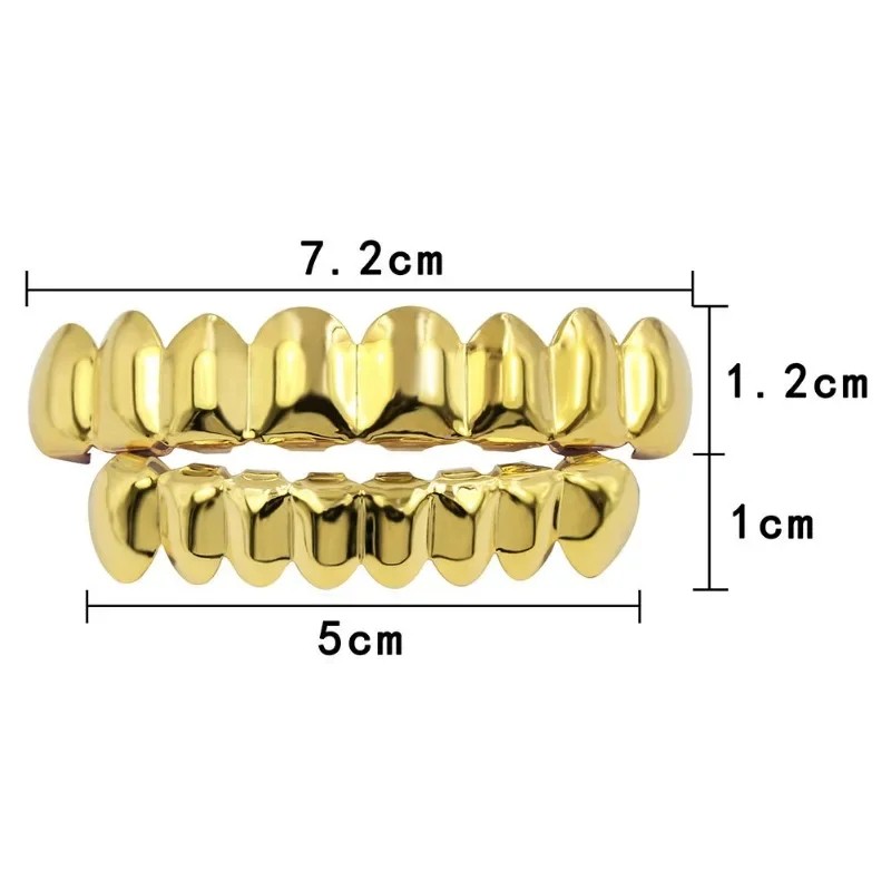 Gold Silver Plated HIP HOP Teeth Grillz Top & Bottom Grills Set