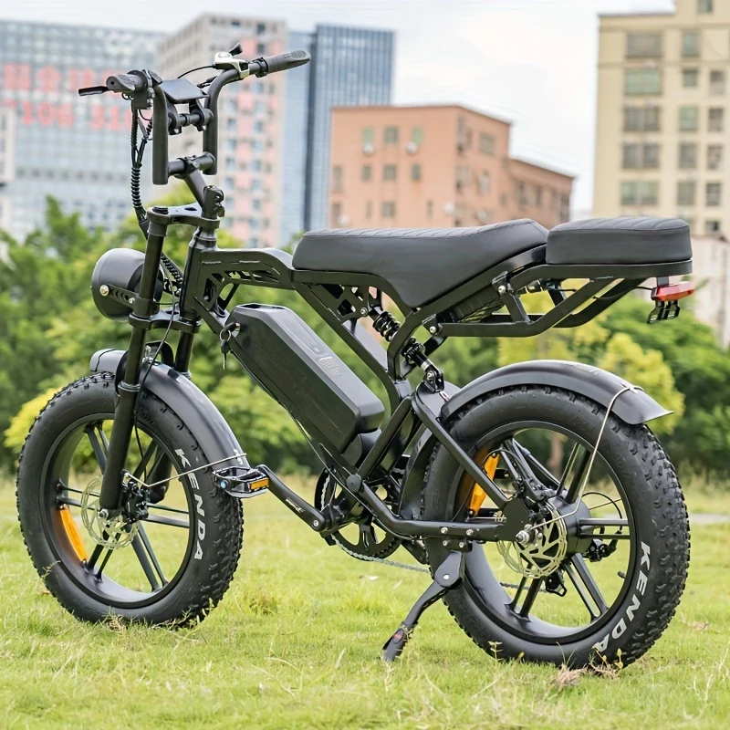 V20pro Tire Electric Bike  Powerful 750W Rear Motor Cruiser with Vintage Style and Advanced Suspension