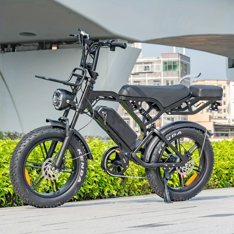 V20pro Tire Electric Bike  Powerful 750W Rear Motor Cruiser with Vintage Style and Advanced Suspension