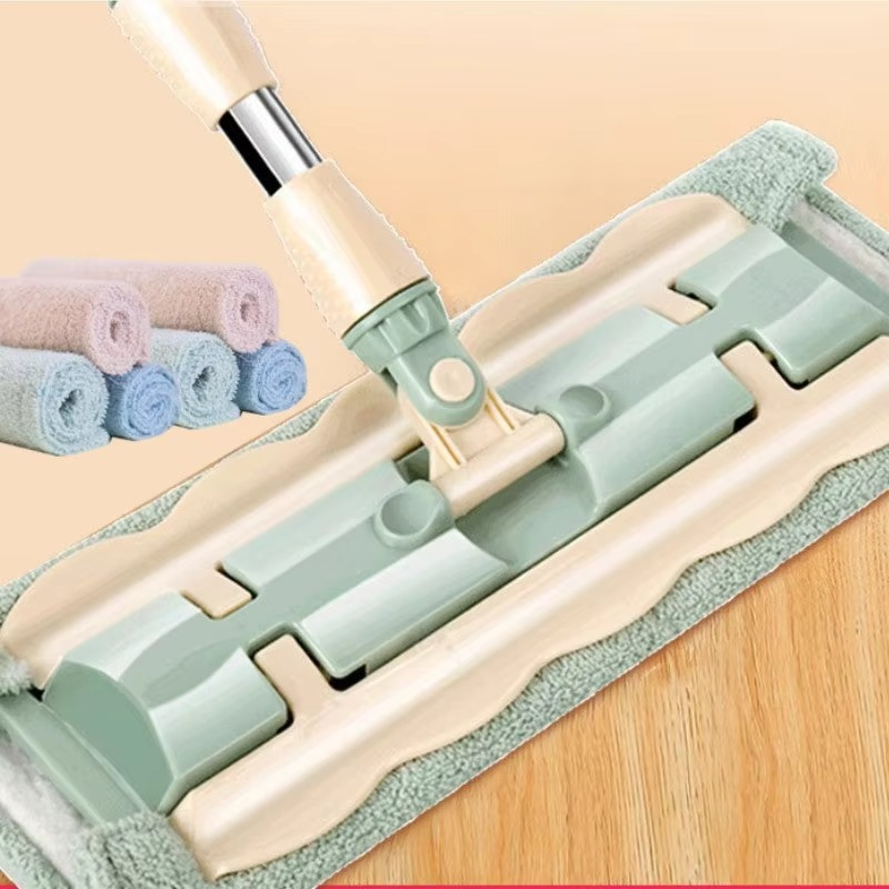 Mop with Stainless Steel Handle, come with Reusable Washable Mop Cloths