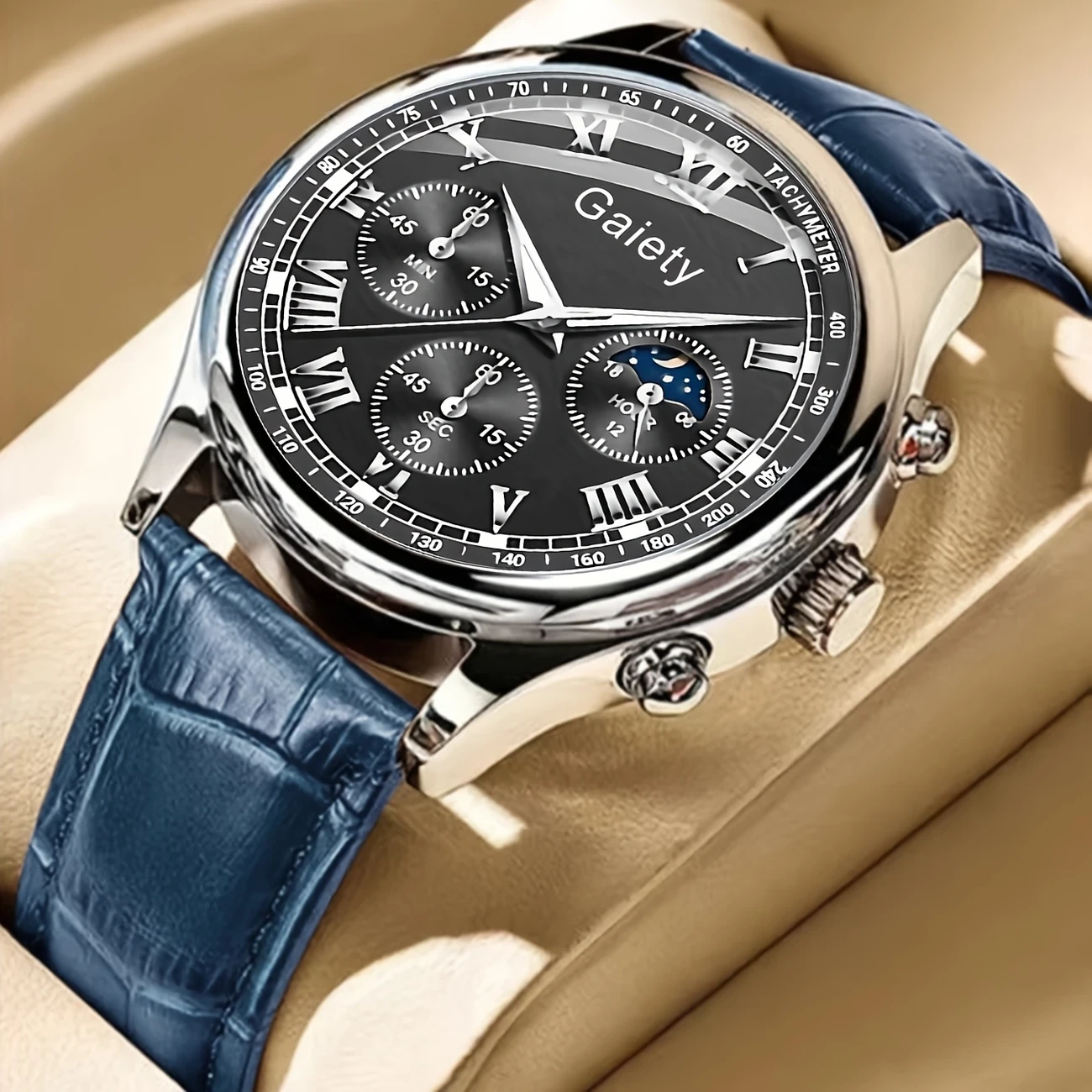 GAIETY Mens Luxury Quartz Watch  Classic Elegance Meets Sporty Versatility