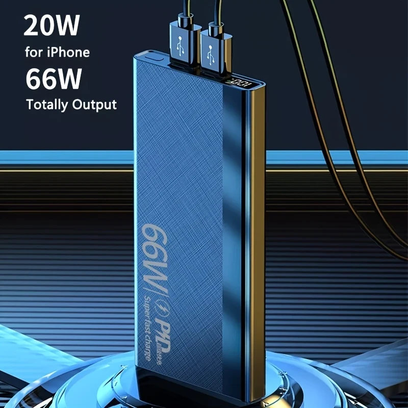 66W 20000mAh Power Bank Fast Charging Portable Charger  Ultimate External Battery with PD 18W Support