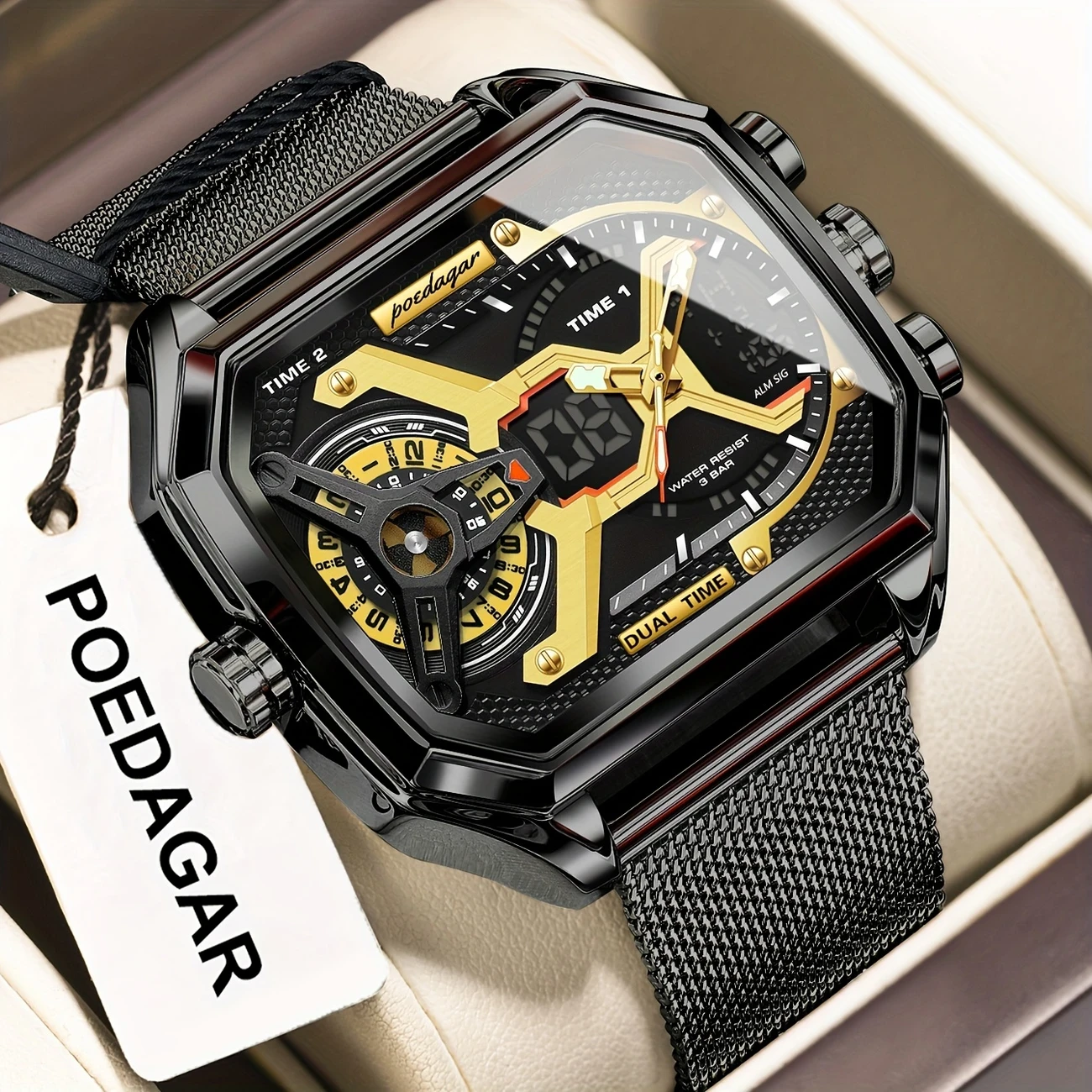 POEDAGAR Men's Sports Electronic Watch