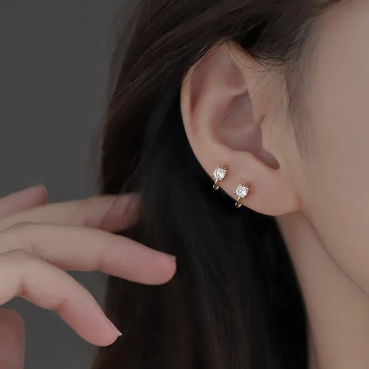 Small Crystal Stud Earrings for Women