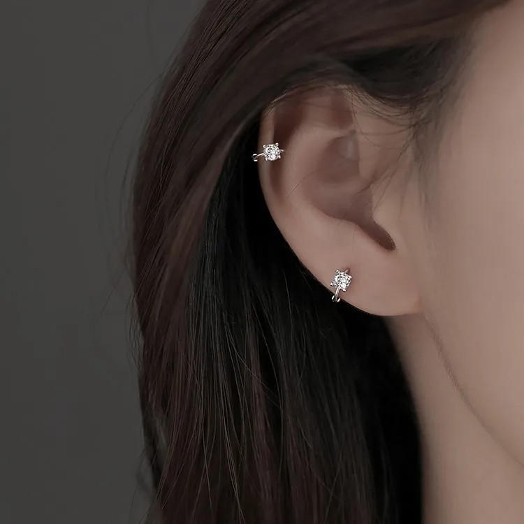 Small Crystal Stud Earrings for Women