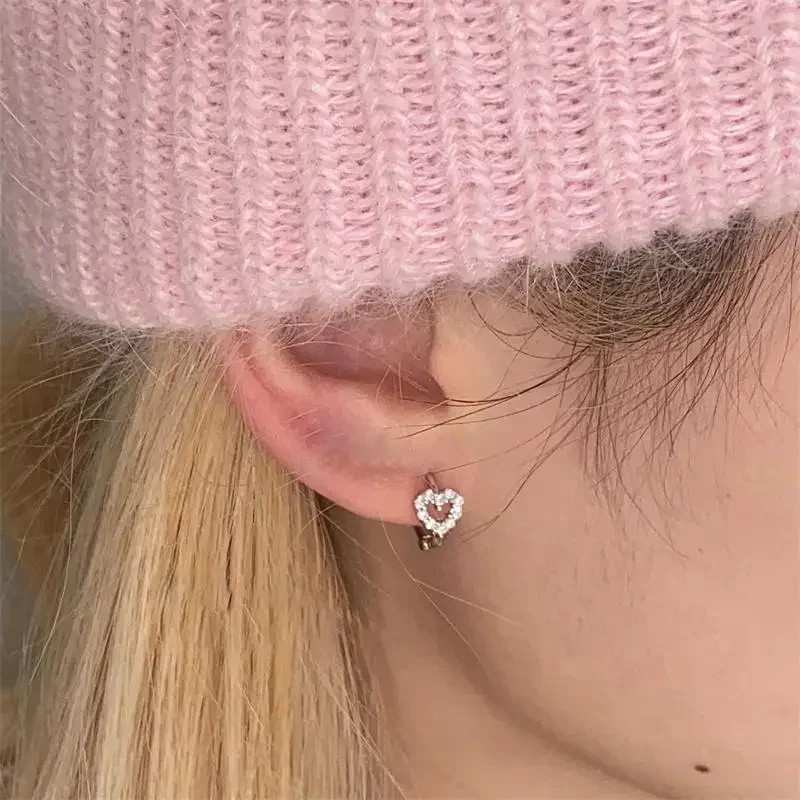 Cute Heart Ear Buckle Earrings for Women