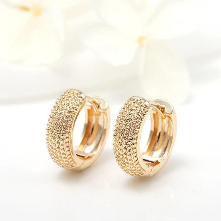 Trendy Gold Color Prevent Allergy Mini Hoop Earrings for Women