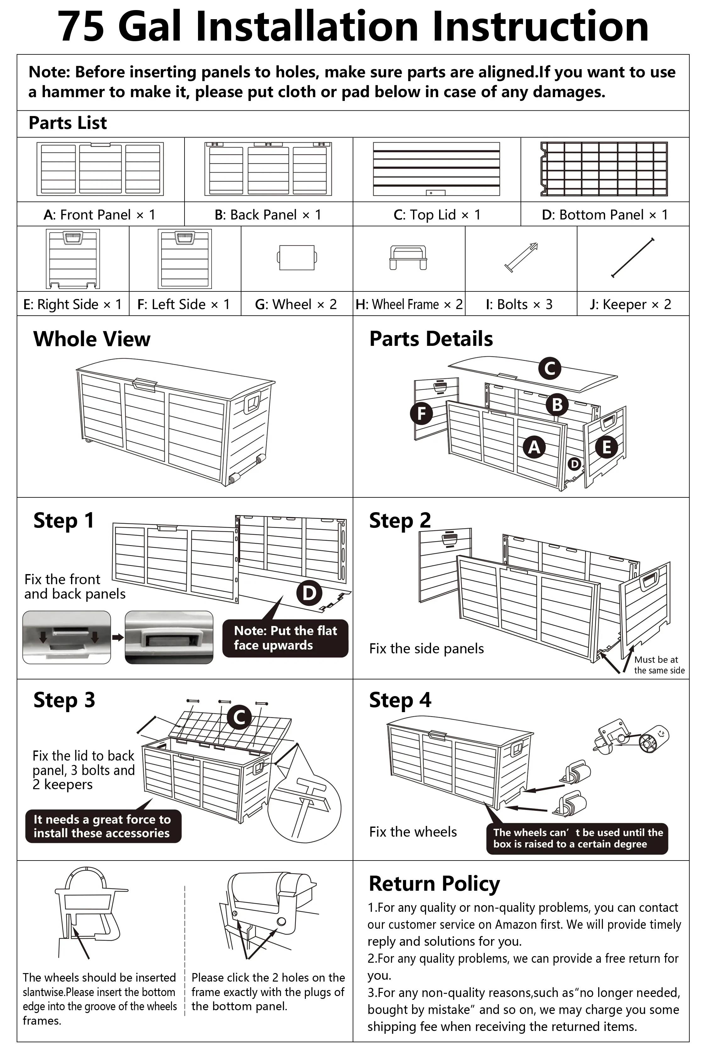 Box on Wheels with Handle